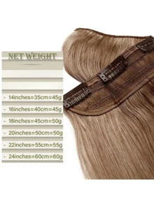 Clip In Human Hair Extensions 100% Natural Extension Hair Clip 3/4 Full Head Hairpiece 40-60g 14"-24" Clip In Natural Hair - S613 - View 6