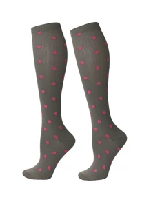 1 Pair Copper Wellow Compression Socks Women Men 15-20 Mmhg Knee High Pregnant Nurses Pregnancy Maternity Medical Cute Sports Gold Fit Cycling Adult Support Hose Circulation Long Women