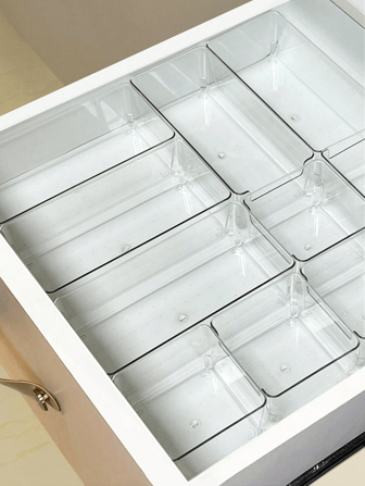 Caja de almacenamiento de cosméticos para escritorio con cajones, juego de 2 piezas/6 piezas de organizador de cajones de plástico transparente, caja de almacenamiento transparente para cómoda, organizador de cajones de escritorio y contenedores de almacenamiento para maquillaje, joyería, accesorios para la cocina, dormitorio, baño, oficina, regalo navideño para mujeres, organizador de viaje, artículos escolares