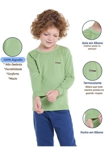 Kit Of 4 Basic Long Sleeve T-Shirts In Premium Mesh For Youth And Children With Applique Sizes 2 To 16 - Multicolor - View 2