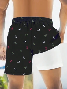 Pantalones cortos casuales de vacaciones para hombres, corte slim