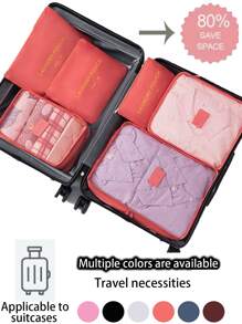 8 Piece Travel Organizer Set Includes: Toiletry Bag, Cosmetic Bag, Shoe Bag, Makeup Bag, Cosmetics Case, Clothing Organizer Bags, Perfume Box, Lingerie Bag, Luggage, Foldable Underwear/Sock Organizer, Garment Bags, Packing Cubes, Travel Accessories, Tote Bag, Tech Organizer, Waterproof Clothes Organizer, Shoes