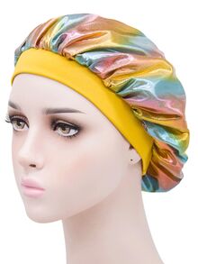 Customized Text Kids Sleeping Cap, Elastic Single Layer Laser Shower Cap, Wide Brim Children's Hat, Elastic Wide Brim Comfortable Night Cap, Lightweight Elastic Fitted With Adjustable Closure - Multicolor - View 14