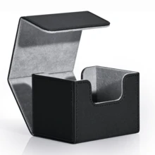 高级交易卡收纳盒兼容 MTG 卡，横向皮革卡夹可容纳超过 100 张 TCG 卡，磁性卡盒适用于《魔法：聚会指挥官》 - 彩色 - 查看 10