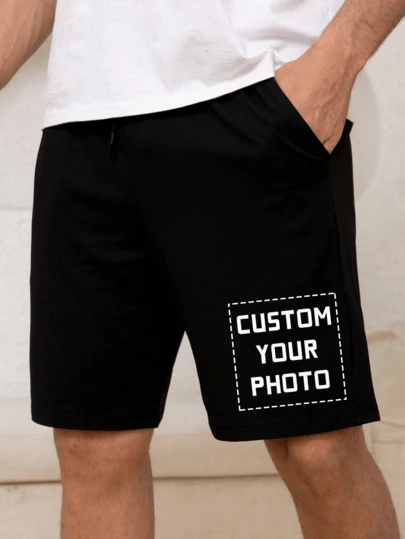 Personliga tryckta sommarsportshorts för män, ladda upp ditt foto/bild/logotyp/foto på vänner, anpassade sommarsportshorts för män, julklapp, jubileumspresent, alla hjärtans dag/födelsedag/fest, jubileum/musikfestival, present till honom, fest, anpassning/familjesammankomst/anpassning av välgörenhetsuniform, sommarshorts för män
