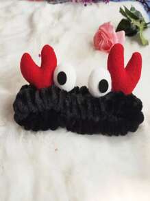 1pc/3pcs Cute Cartoon Crab Hair Band, Velvet Plush Hair Band With Big Eyes, Beauty Headband For Washing Face And Makeup. Back To School