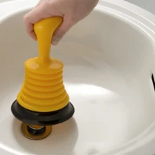 1PC Small Plunger Drain 18 Cm Plunger Plunger For Kitchen, Bathroom, Toilet, Sewerage, Pipe, Toilet, Pipe, Suction And Clogging Tool, Toilet Suction, Sewer Unclogger, Pipeline Unblocking Tool, Anti Clogging Tool,Yellow,Kitchen,Pipe Cleaners,Sink Drain,Limpiapipas. - Multicolor - View 10