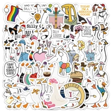 1 Set Of 60pcs Cute Cartoon Silly Goose Stickers, Adorable Animal Stickers For Phone Case, Desktop, And Wall Decor