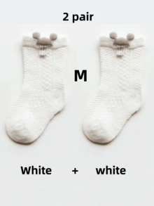 2 Pairs Baby Thin Summer Seamless Mid-Calf Socks, Cute & Adorable - Multicolor - View 18