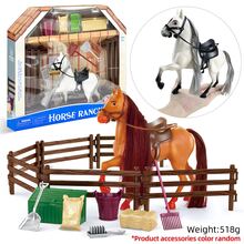 1 Set Farm Model Toys, Horse Model Size Around 6 Inches, Brushable Horse Hair, DIY Toy Set, White And Brown Horse Available, Farm Horse Stable Animal Model Set, Gift For Boys Girls Christmas, Kids Pretend Play Toys, Festival Gift Toys (Random Color Accessories) - Multicolor - View 8