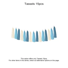 Grey Blue Themed Party Decorations, Including Blue & Gold Balloons, Happy Birthday Banner, Paper Pom Poms And Star Banner, Suitable For Baby Shower, Birthday Party And Wedding Party Decorations. - Dust Blue Tassel Set - View 7