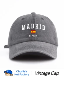 1 件 MADRID 印花水洗棒球帽，经典休闲时尚复古柔软吸汗带可调节尺寸轻便百搭复古老爹帽，适合户外运动日常穿着派对度假送给父亲丈夫和朋友的完美礼物 - MADRID - 查看 19