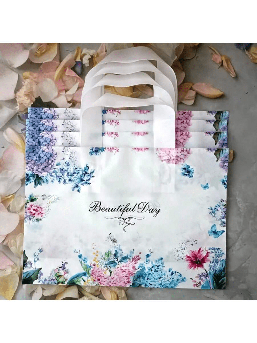 5/10/15/20/25/30/40/50 pièces Sacs-cadeaux de mariage Papillon Lavande Fleur Sacs fourre-tout en plastique - Sacs-cadeaux fourre-tout durables pour la mode, les achats et les cadeaux de fête - Convient pour Noël, le Nouvel An, la Saint-Valentin, les célébrations de mariage, les anniversaires et plus encore!