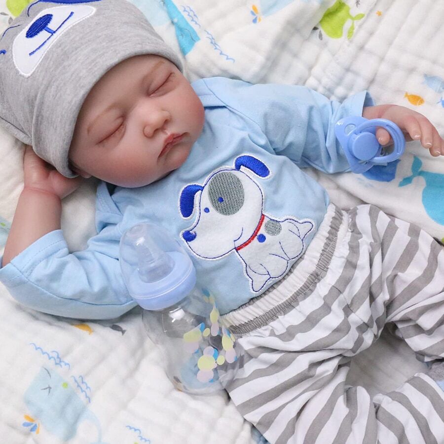Doll, 50cm Cute Soft Vinyl Realistic Newborn Doll, Realistic Baby Doll With Doll Accessories, Suitable For Children Over 3 Years Old - 彩色 - 查看 1