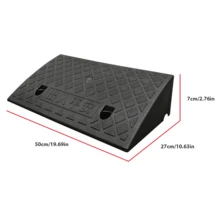 Lislark 1/2 Stück Gummi Bordsteinrampen Modular Kunststoff Auffahrrampe Tragbar Randstein Laderampen Hebebühne Tragfähigkeitrutschfest Hebeplattform 50x27x7 cm - Schwarz - Übersicht 3