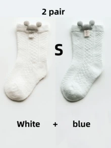 2 Pairs Baby Thin Summer Seamless Mid-Calf Socks, Cute & Adorable - Multicolor - View 16