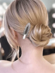 8个/4个无痕发夹，镶钻防弯折扁平造型夹，闪亮金属卷发夹，刘海无痕造型夹，化妆发夹，女士女孩美发工具，银色、金色、黑色，发饰，发夹爪夹，学习用品，头部饰品 - 彩色 - 查看 6