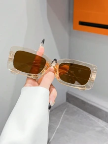 Conjunto de 3 piezas de gafas de montura cuadrada pequeña, versátiles, personalizadas, de fotografía callejera, de maquillaje sencillo