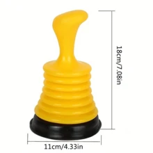 1PC Small Plunger Drain 18 Cm Plunger Plunger For Kitchen, Bathroom, Toilet, Sewerage, Pipe, Toilet, Pipe, Suction And Clogging Tool, Toilet Suction, Sewer Unclogger, Pipeline Unblocking Tool, Anti Clogging Tool,Yellow,Kitchen,Pipe Cleaners,Sink Drain,Limpiapipas. - Multicolor - View 11