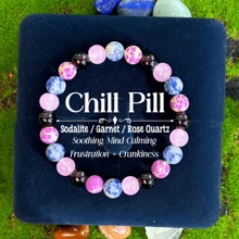 1 Stück/Beruhigendes Armband aus natürlichen Steinen Sodalith/Granat/Rosenquarz, handgefertigtes elastisches Perlenarmband, geeignet für Herren und Damen als Alltagsschmuck, Urlaubssegen Geschenk.