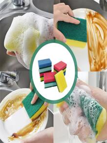 Colorful Dish Sponge, Multi-Purpose Fast Drying Sponge, Kitchen Supplies, Kitchen Cleaning Sponge, Household Cleaning Wet Wipes, High Density Sponge Dishcloth