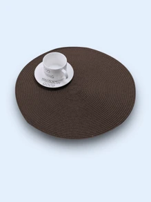 1pc/4pcs/6pcs 15-Inch Round Woven PP Placemat – Waterproof, Non-Slip, Heat Resistant Table Mat, Easy To Clean, Modern Design For Home Dining, Kitchen Decor, Holiday Parties, And Everyday Use (Multiple Colors Available)