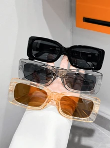 Conjunto de 3 piezas de gafas de montura cuadrada pequeña, versátiles, personalizadas, de fotografía callejera, de maquillaje sencillo