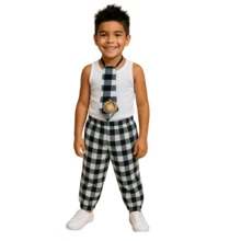 Children's Plaid Clothing For Boys Country Party Pants And Tie | June Party