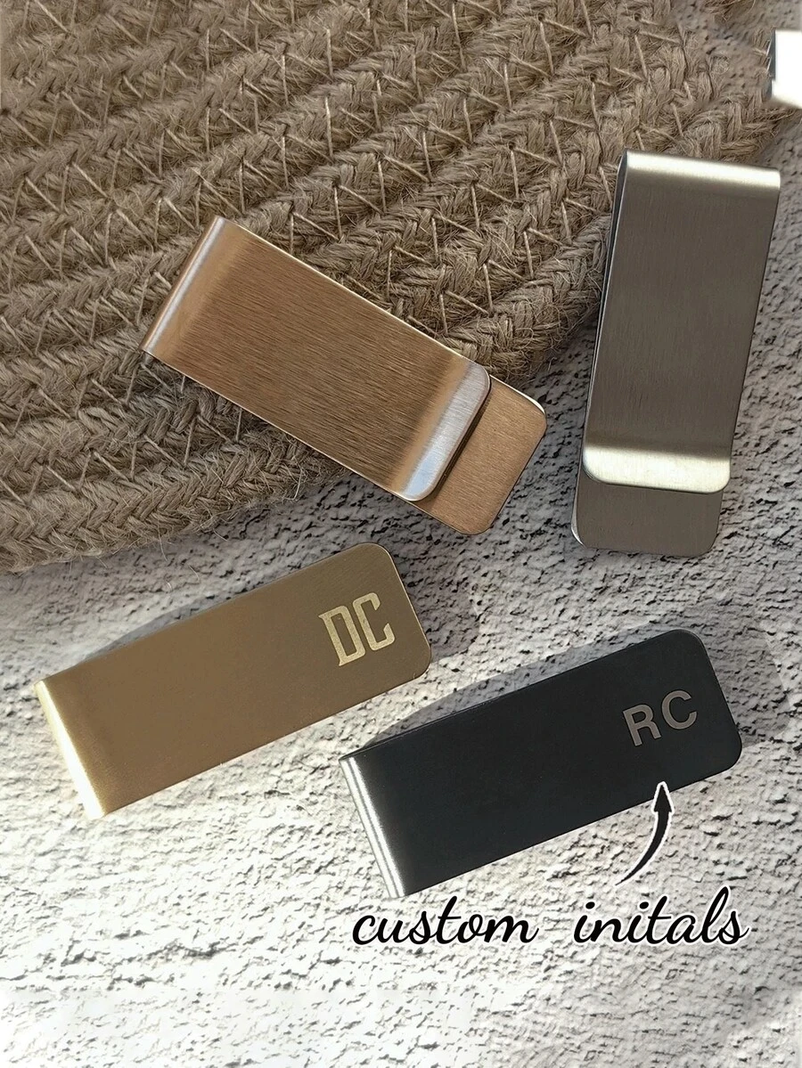 Personalized Wallet | Father's Day Gift | Anniversary Gift | Engraved Initial Steel Wallet Mini Wallet Purse Wallet Small Wallet Long Wallet Wristlet Wallet Coin Wallet For Men - Multicolor - View 1