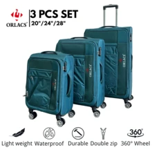 Equipaje ORLACS, Juego de maletas 20+24+28, Conjunto de tres piezas, Material de nailon y tejido de Oxford, Medio súper ligero, Asa única, Cerradura, Expandible con doble cremallera, Gran capacidad de almacenamiento, Ruedas universales silenciosas de 360°, Alta calidad, Impermeable