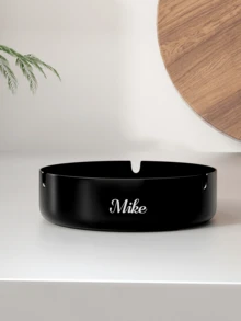 Gạt tàn thuốc bằng thép không gỉ tùy chỉnh với khắc laser cá nhân hóa - Thiết kế hình tròn cổ điển dành cho quán bar, khách sạn, quán cà phê, đám cưới và tiệc tùng - Hoàn hảo cho thương hiệu doanh nghiệp và quà tặng sáng tạo, in ấn đồ họa, trang trí Giáng sinh, quà tân gia, trang trí văn phòng, không gian sống thanh lịch, trang trí phòng khách nhà bạn. - Gạt tàn thuốc màu đen - Xem 6