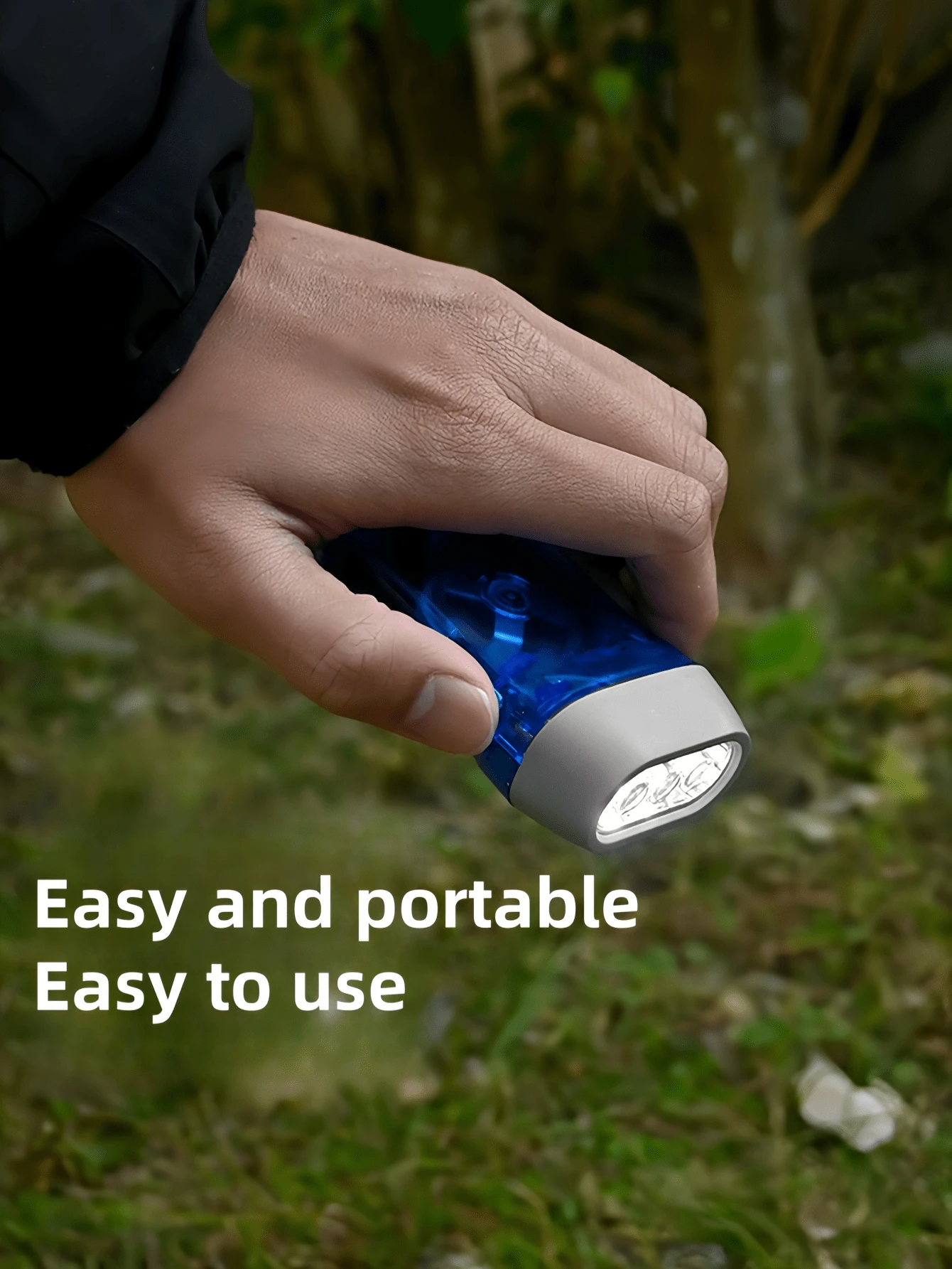 Hand Pressed Automatic Power Generation Emergency Flashlight, Very Suitable For Hiking, Outdoor Sports, Power Outages, Easy To Use External Hand Pressed Automatic Power Generation Emergency Flashlight, Manual Super Bright And Convenient Mini Flashlight - Multicolor - View 1