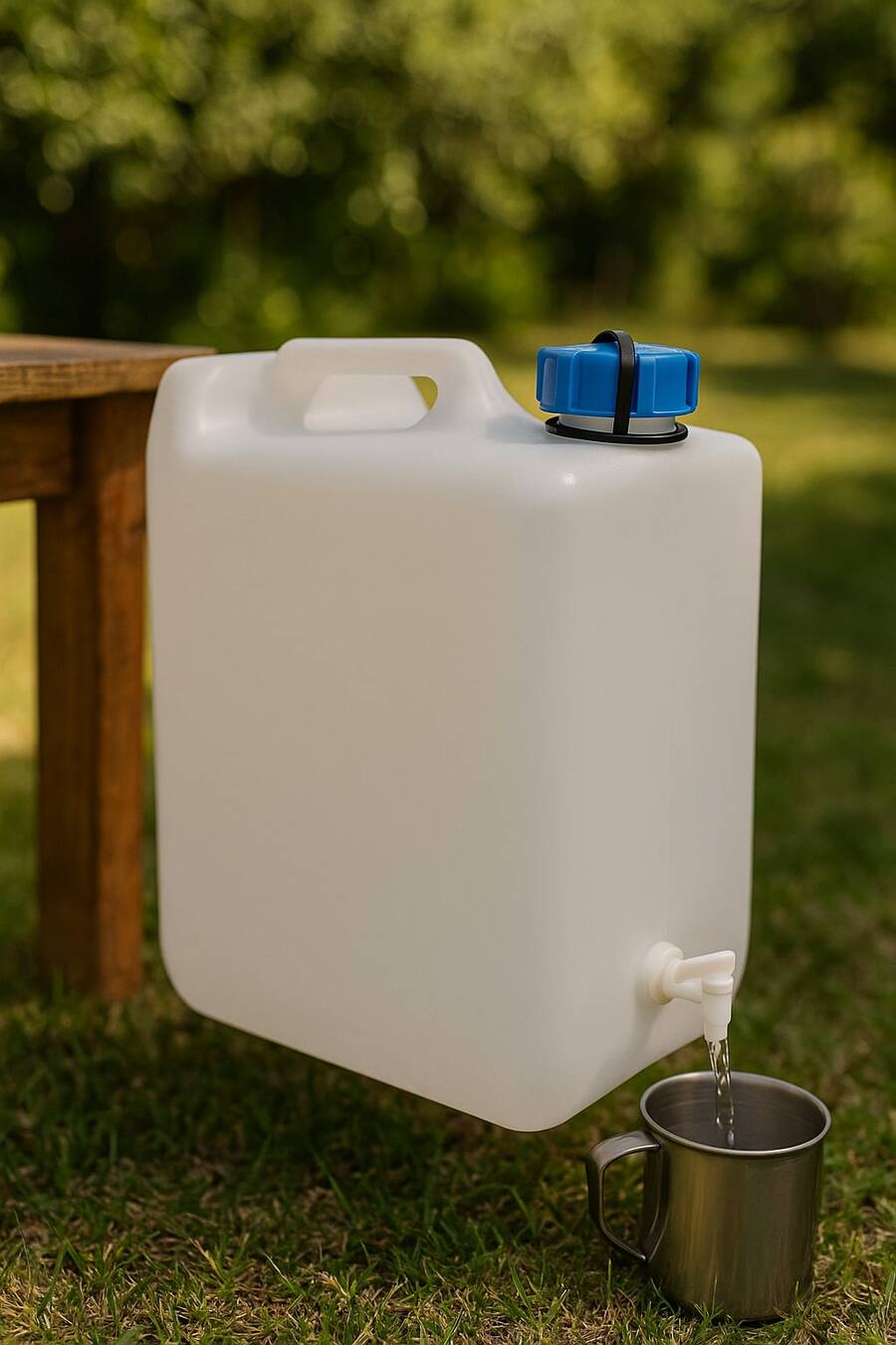 Algon Water Tank With Tap For Water Dispensing - Water Tank With Top Handle For Transport And Wide Mouth For Easy Filling And Cleaning, Ideal For Camping, Trips, Gardens - 10 Litros - View 1