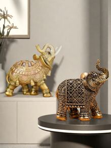 1pc Elephant Home Office Desktop Decorative OrnamentFor Living Room Foyer Best Gifts Birthday Graduation
