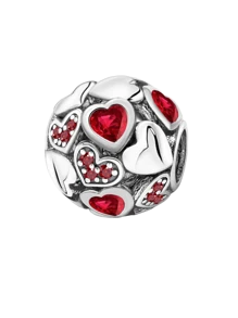 1 PC Heart To Heart Beads Pendant Beads Pendant Ball Suitable For Bracelets DIY Women's Jewelry