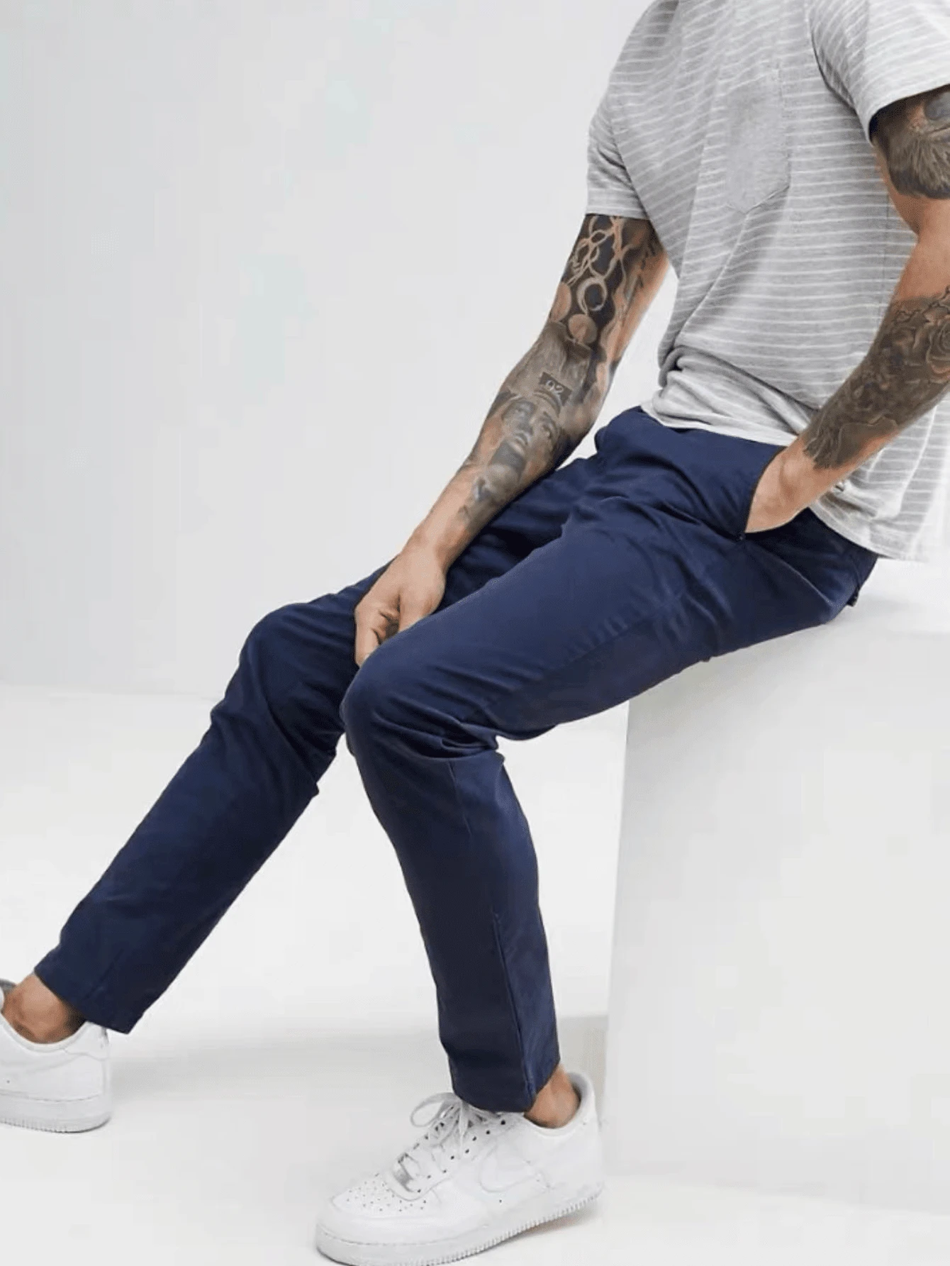 Men's Premium Sport Fine Twill Trousers Multiple Colors - Navy Blue - View 1