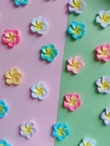 10/30/50 件随机混合光泽蛋壳花树脂 DIY 工艺用品、奶油胶手机壳配件、发夹 - 卡通款 - 查看 3
