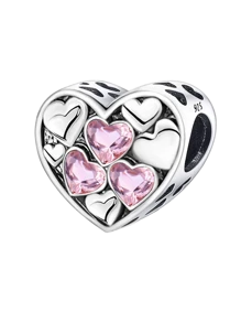 1 PC Heart To Heart Beads Pendant Beads Pendant Ball Suitable For Bracelets DIY Women's Jewelry