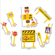 Construction Vehicles Disassembled Decoration Set, Including Excavator, Bulldozer, Crane, Lifting Barrier, Etc. Suitable For Birthday Cake Decor, Baking Scene Arrangement