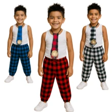 Children's Plaid Clothing For Boys Country Party Pants And Tie | June Party
