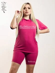 Women Two-Piece Outfits - Pink - View 2