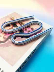 Flexible Curved Ruler - 2 Scales, Bendable Curve Ruler, , Easy To Clean Edges, Versatile Measuring Tool For Drawing And Sewing, White Drafting Ruler With Curved Design For Drawing And Design - Blue - View 4