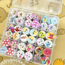 50/100Pcs DIY Handmade Set Buttons, Clothing Accessories Buttons, Sweater Cardigan Clothes Buttons, Round Buttons, Cartoon Mixed Color Small Buttons, Pattern And Color Randomly Sent - Multicolor - View 6