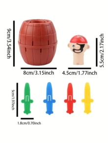 趣味海盗桶剑插入玩具 - 适合儿童和家庭的创意恶作剧游戏 | 互动式桌面迷你游戏 | 适合男孩和女孩的新奇派对礼物 | 缓解压力的节日玩具 - 彩色 - 查看 5