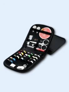 Portable 10-Piece Sewing Kit - Essential Household Sewing Tools, Perfect For Valentine's Day, Weddings, Birthdays, And Everyday Use, Compact And Stylish Design For Easy Storage And Travel, Includes Thread Box, Patching Needle, Threader, And Hand Stitching Supplies, Ideal Gift For Craft Lovers And Beginners - Black - View 2