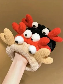 1pc/3pcs Cute Cartoon Crab Hair Band, Velvet Plush Hair Band With Big Eyes, Beauty Headband For Washing Face And Makeup. Back To School