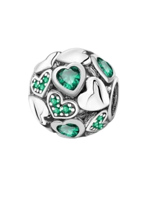 1 PC Heart To Heart Beads Pendant Beads Pendant Ball Suitable For Bracelets DIY Women's Jewelry
