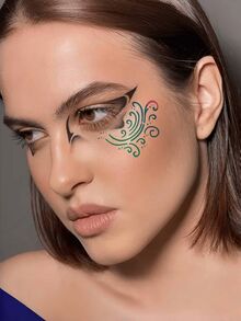 Juego de 16 piezas/set de plantillas reutilizables para pintura facial, adecuadas para maquillaje, cosplay y fiestas - Plantillas de PET para decoración de pared DIY, scrapbooking, acuarela y arte de garabatos, de vuelta a la escuela, útiles escolares - Blanco - Ver 7