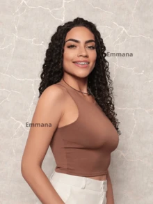Kit 4 Cropped Women's Suplex Tank Top Basic Blouse Short Cropped T-Shirt Foreign Fashion - White\Brown\Beige\Blue - View 5
