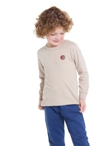 Kit Of 4 Basic Long Sleeve T-Shirts In Premium Mesh For Youth And Children With Applique Sizes 2 To 16 - Multicolor - View 6